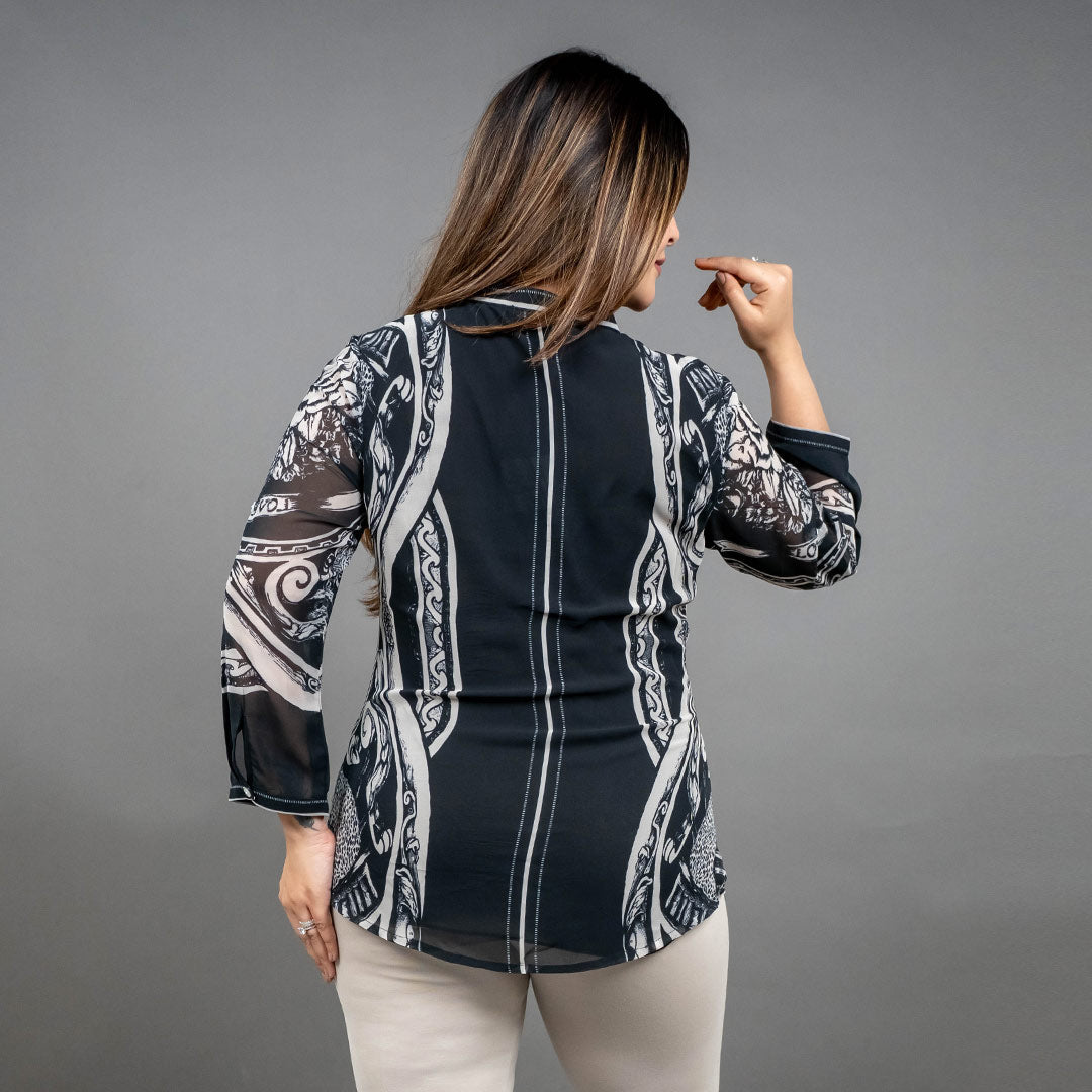 PRESENCE PLUS SIZE FLORAL PRINTED TOP