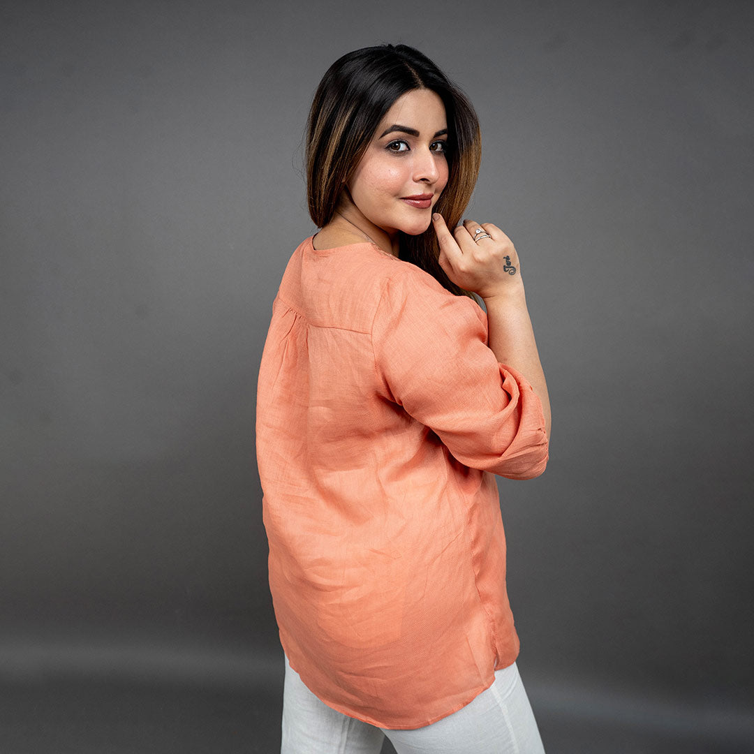 PRESENCE PLUS SIZE LINEN TOP