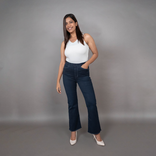 PRESENCE PLUS SIZE BELL BOTTOM   DENIM PANTS