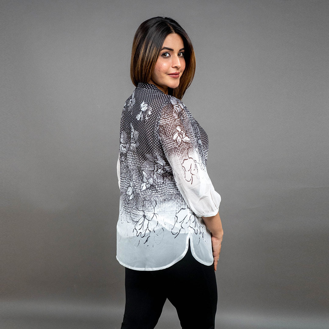 PRESENCE PLUS SIZE PLACEMENT PRINTED SHIRT