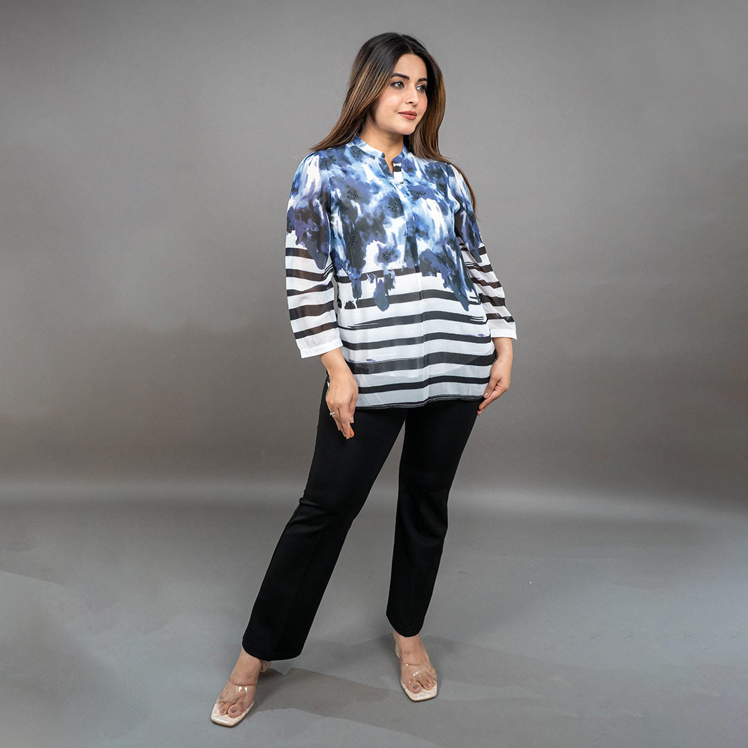 PRESENCE PLUS SIZE PLACEMENT PRINTED SHIRT