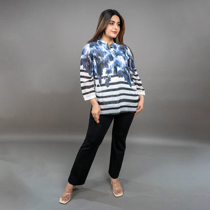 PRESENCE PLUS SIZE PLACEMENT PRINTED SHIRT