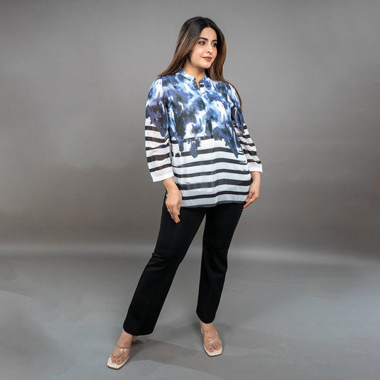 PRESENCE PLUS SIZE PLACEMENT PRINTED SHIRT
