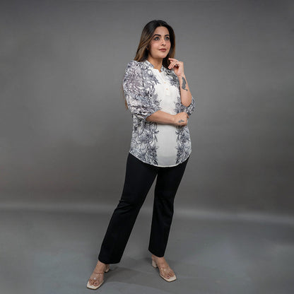 PRESENCE PLUS SIZE PLACEMENT PRINTED TOP