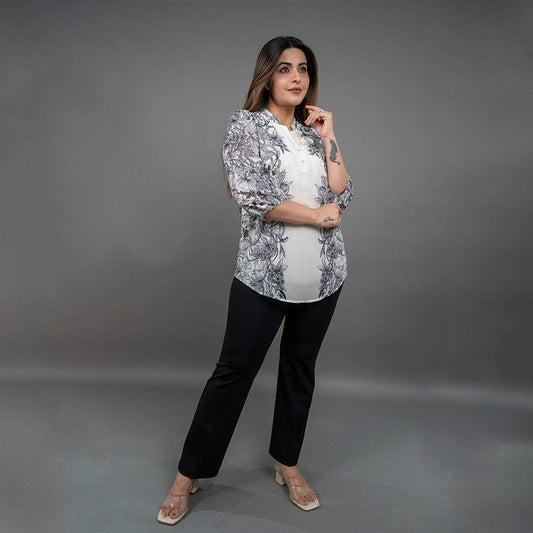PRESENCE PLUS SIZE PLACEMENT PRINTED TOP