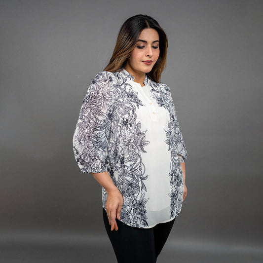 PRESENCE PLUS SIZE PLACEMENT PRINTED TOP