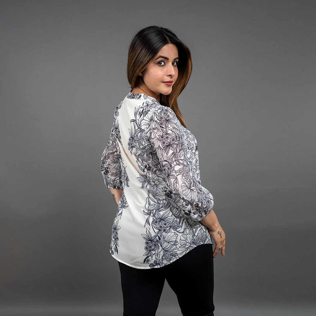 PRESENCE PLUS SIZE PLACEMENT PRINTED TOP