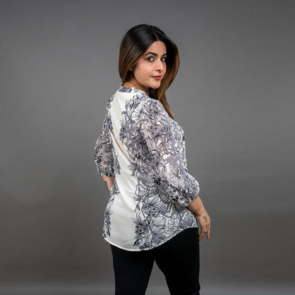 PRESENCE PLUS SIZE PLACEMENT PRINTED TOP