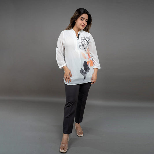 PRESENCE PLUS SIZE PLACEMENT PRINTED TOP
