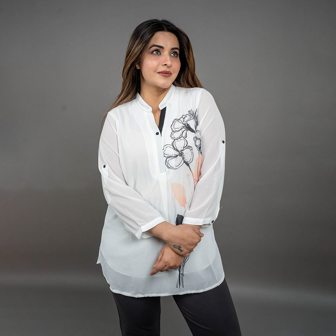 PRESENCE PLUS SIZE PLACEMENT PRINTED TOP