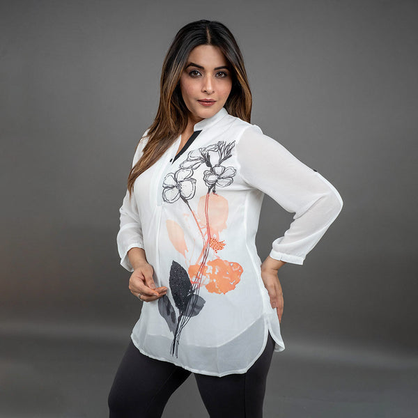 PRESENCE PLUS SIZE PLACEMENT PRINTED TOP