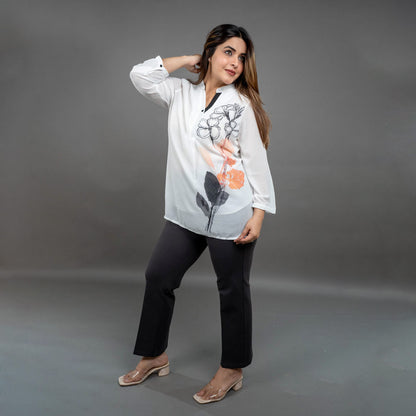 PRESENCE PLUS SIZE PLACEMENT PRINTED TOP