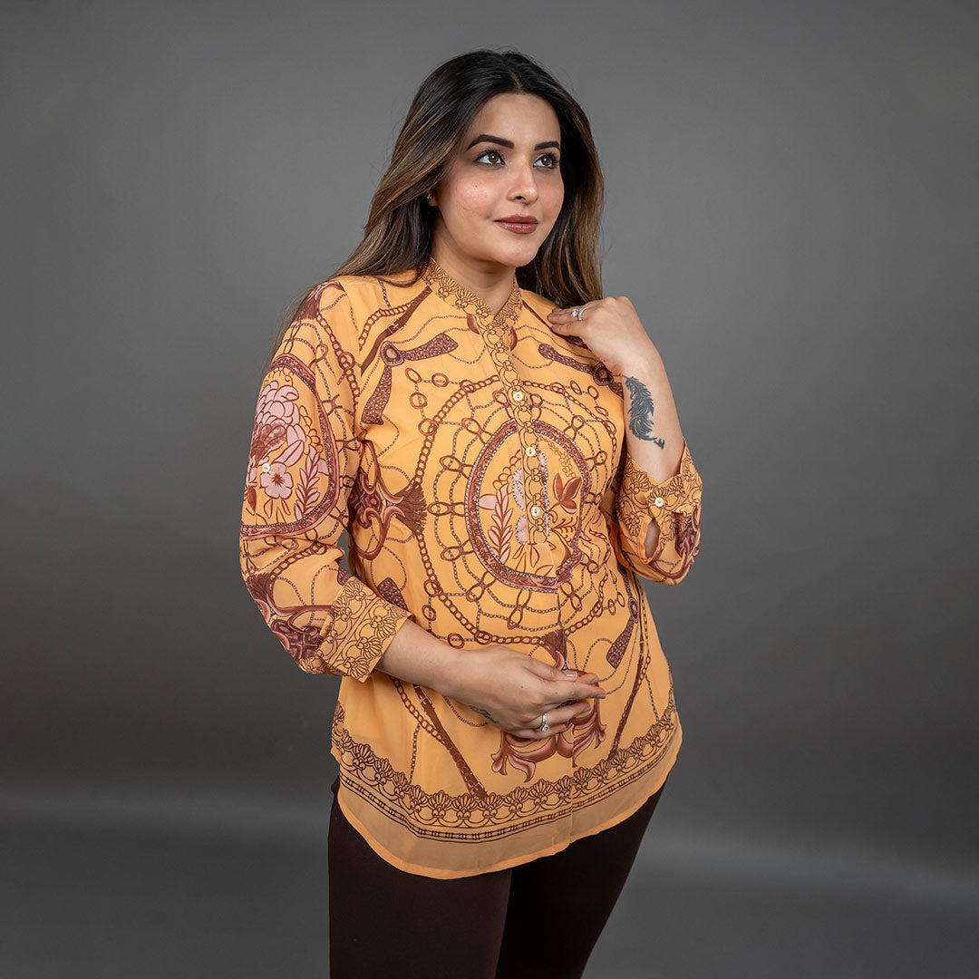 PRESENCE PLUS SIZE PLACEMENT PRINTED TOP