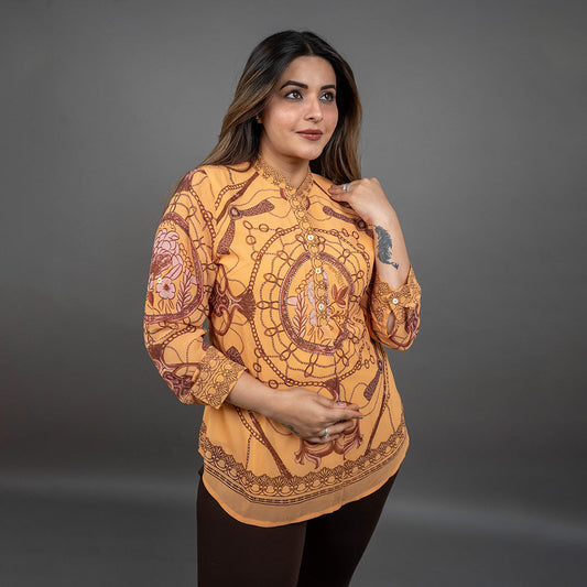 PRESENCE PLUS SIZE PLACEMENT PRINTED TOP