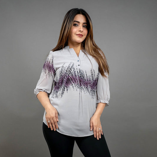 PRESENCE PLUS SIZE PLACEMENT PRINTED TOP