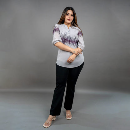 PRESENCE PLUS SIZE PLACEMENT PRINTED TOP