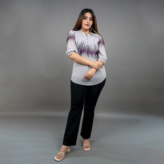 PRESENCE PLUS SIZE PLACEMENT PRINTED TOP