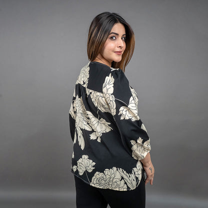 PRESENCE PLUS SIZE FLORAL PRINTED TOP