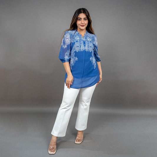 PRESENCE PLUS SIZE PLACEMENT PRINTED TOP