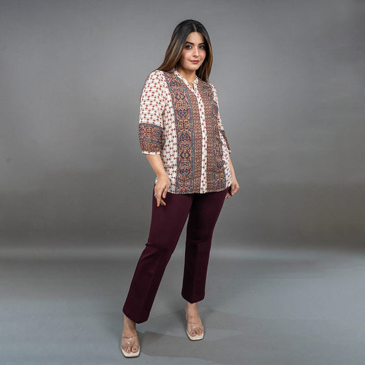 PRESENCE PLUS SIZE PLACEMENT PRINTED TOP
