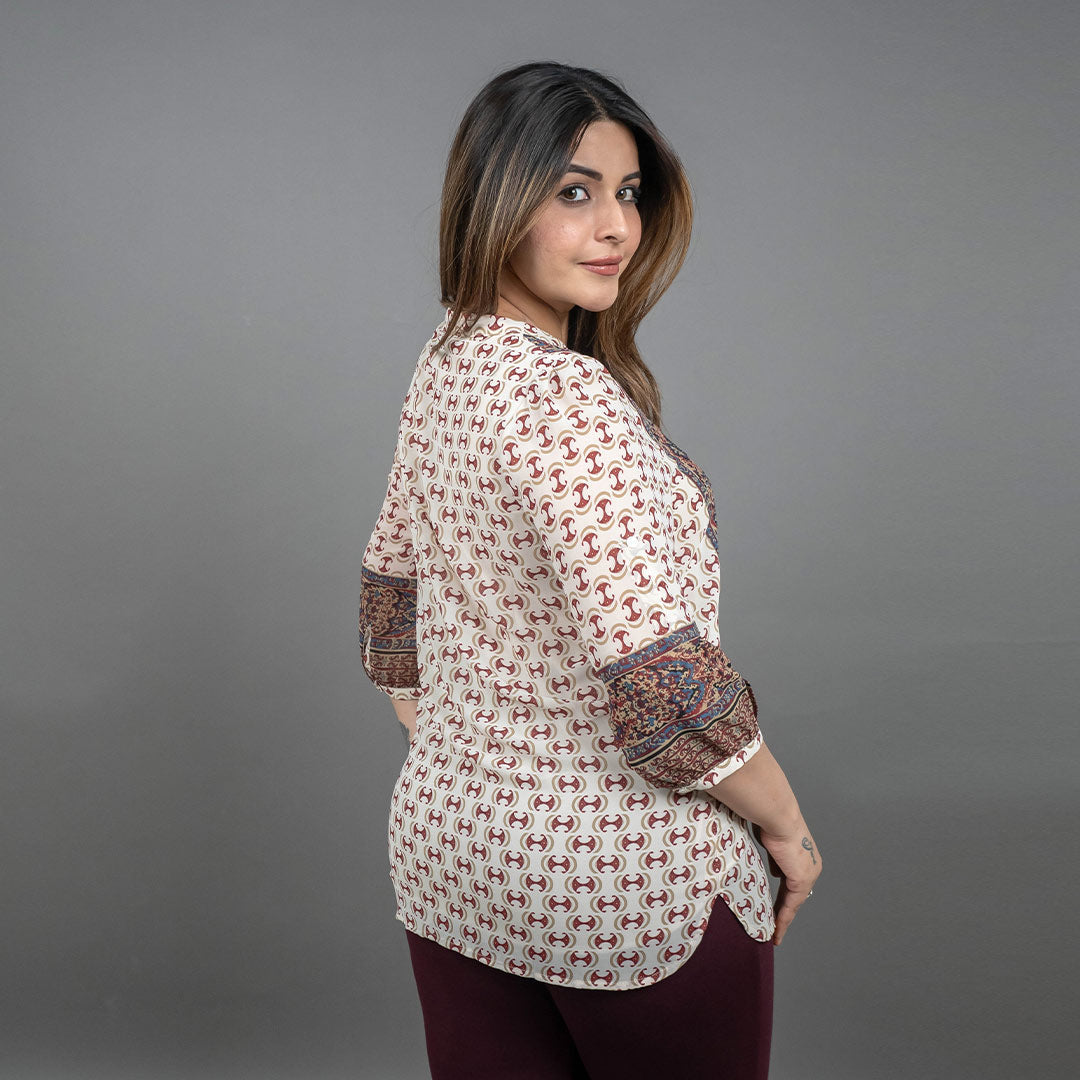 PRESENCE PLUS SIZE PLACEMENT PRINTED TOP