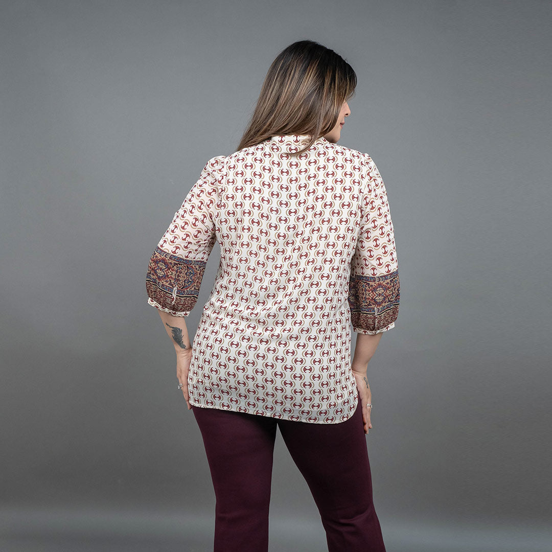 PRESENCE PLUS SIZE PLACEMENT PRINTED TOP