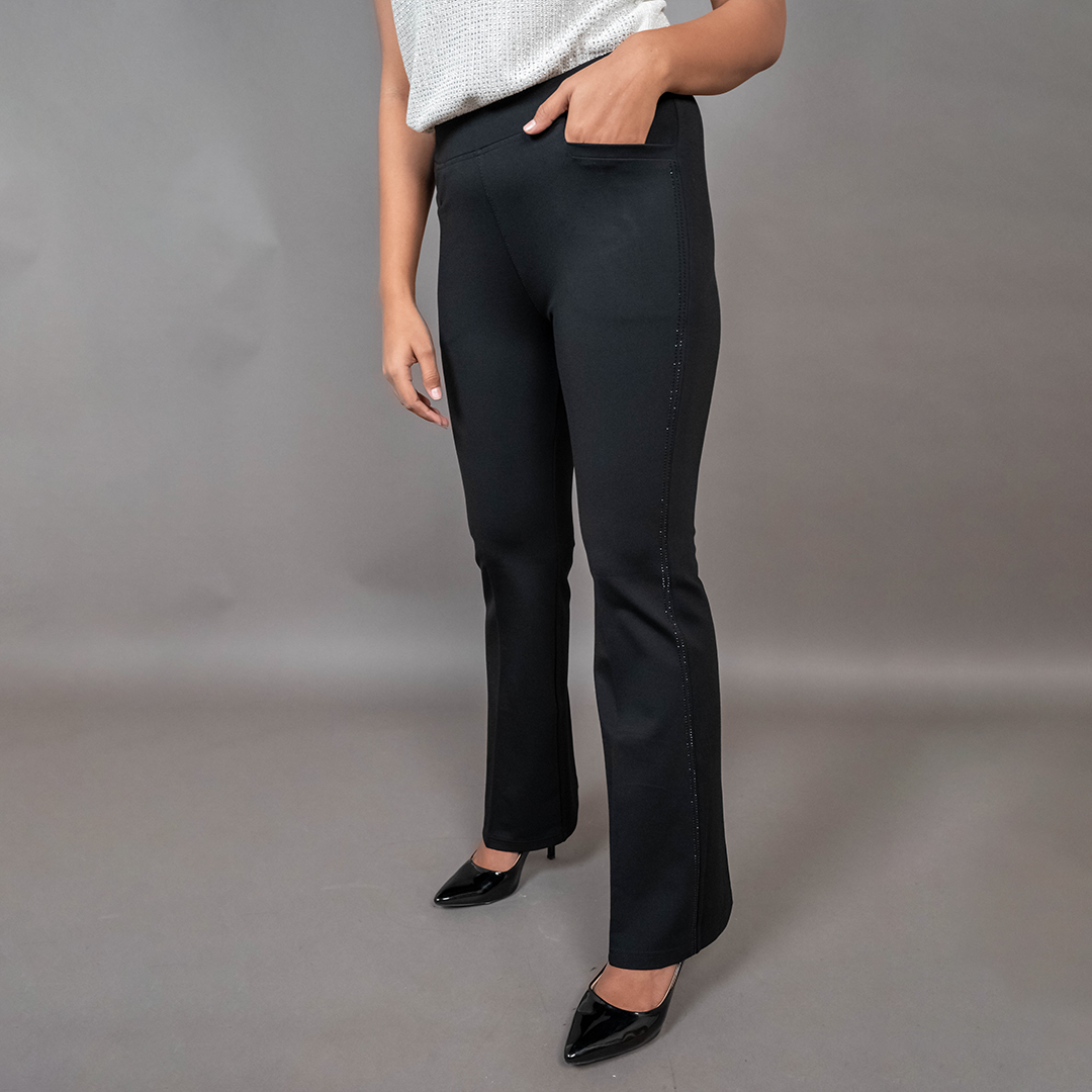 PRESENCE PLUS SIZE FLARED FIT PANTS