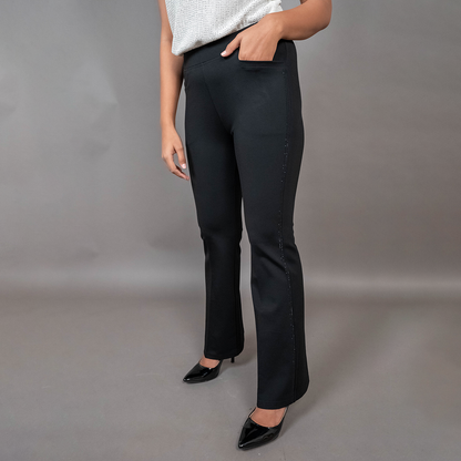 PRESENCE PLUS SIZE FLARED FIT PANTS