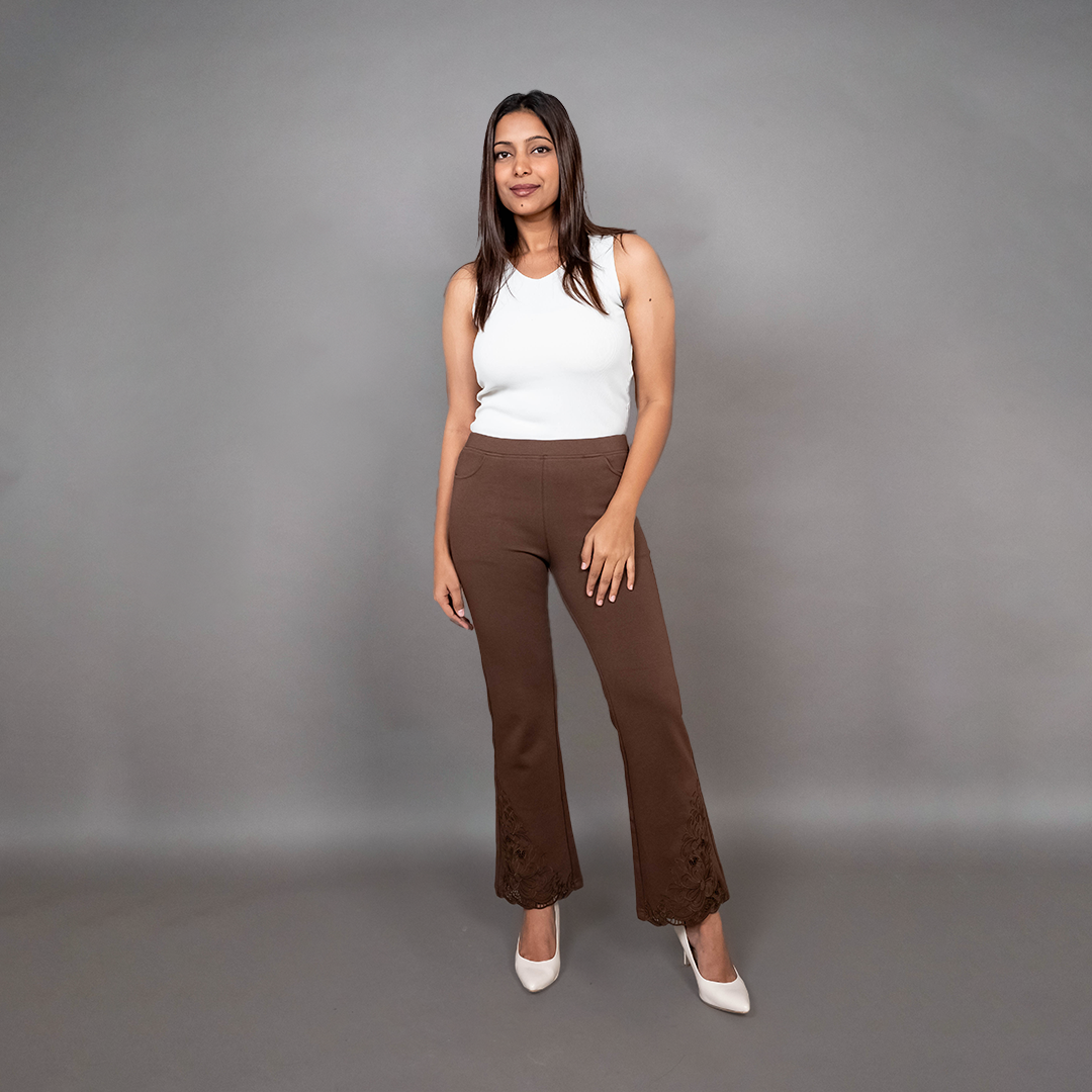 PRESENCE PLUS SIZE FLARED FIT PANTS