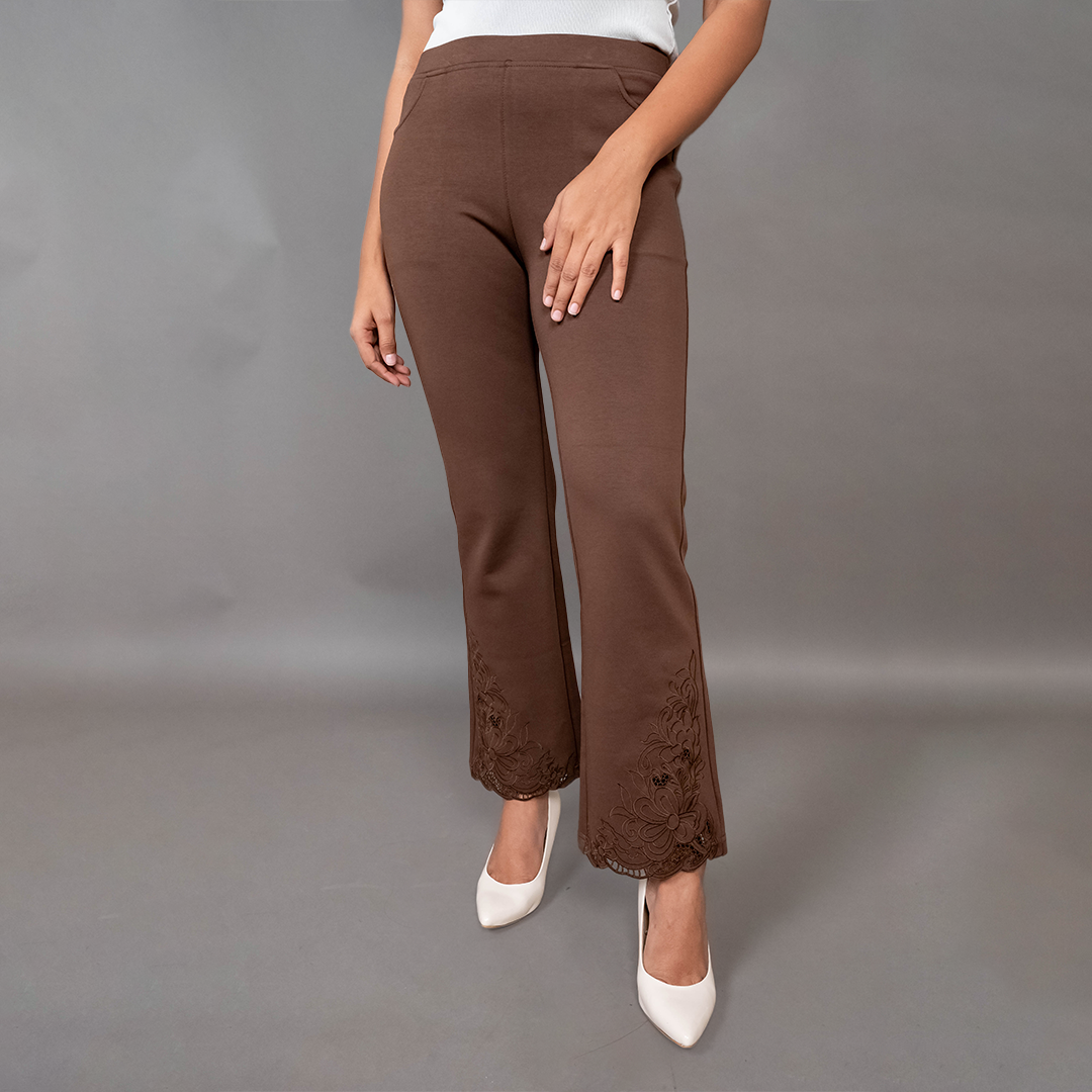 PRESENCE PLUS SIZE FLARED FIT PANTS