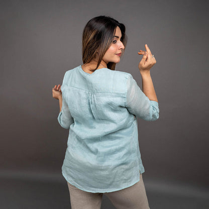 PRESENCE PLUS SIZE LINEN TOP