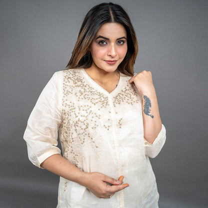 PRESENCE PLUS SIZE LINEN TOP