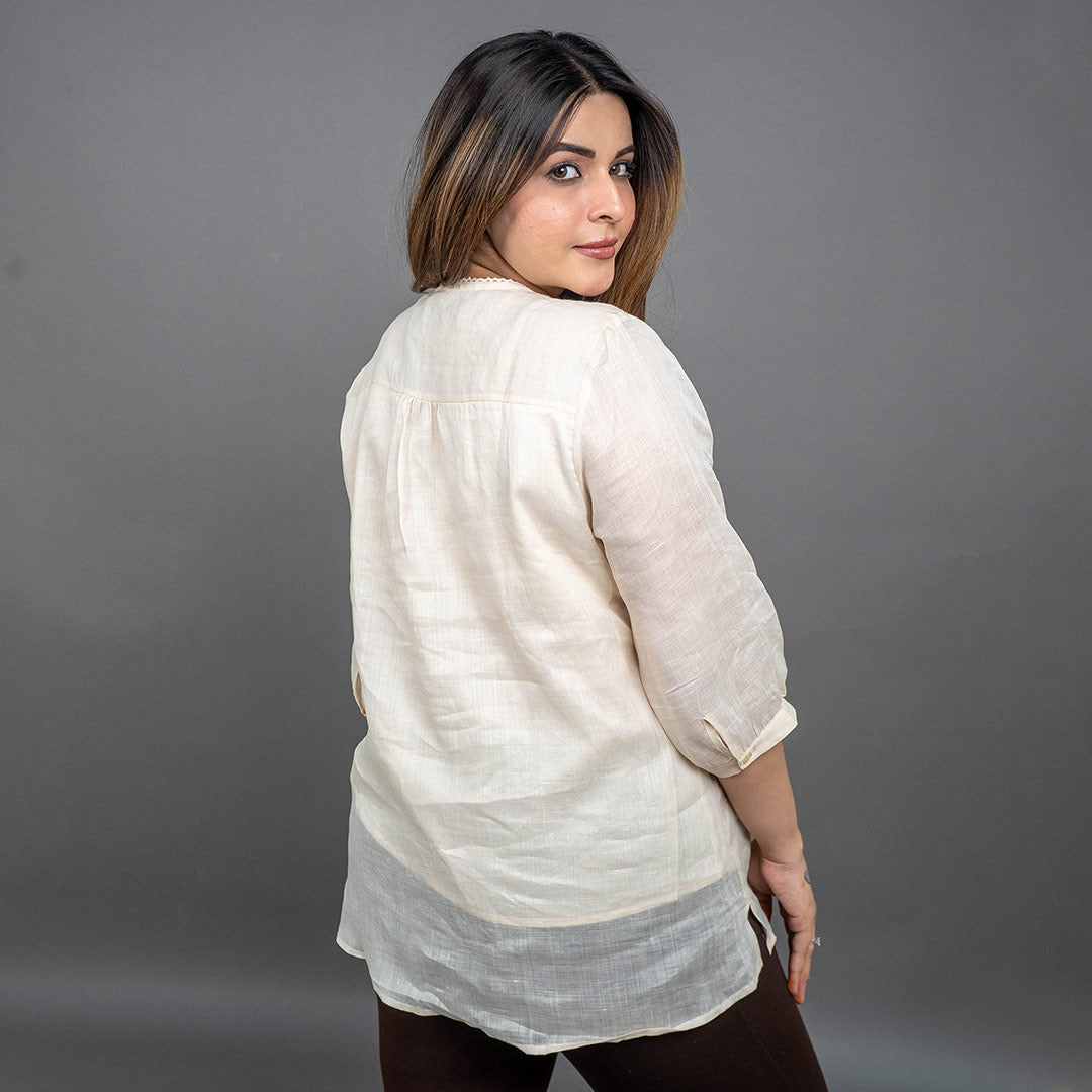 PRESENCE PLUS SIZE LINEN TOP