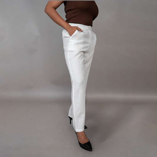 PRESENCE PLUS SIZE STRAIGHT FIT LINEN PANTS