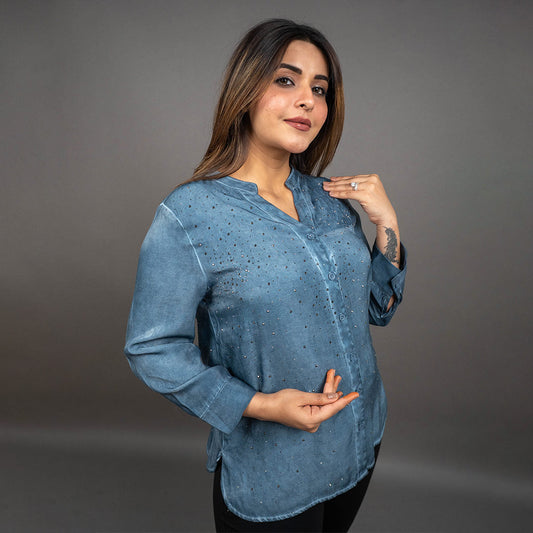 PRESENCE PLUS SIZE PARTY WEAR SHIRT