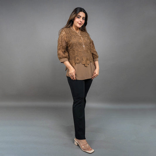 PRESENCE PLUS SIZE PARTY WEAR SHIRT