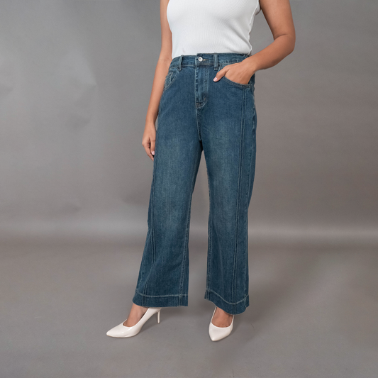 PRESENCE PLUS SIZE STRAIGHT FIT DENIM PANTS
