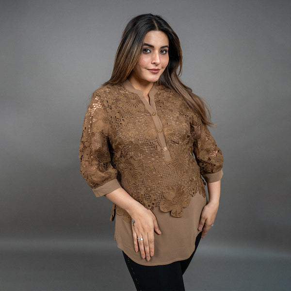 PRESENCE PLUS SIZE PARTY WEAR SHIRT
