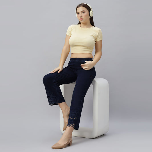 PRESENCE PLUS SIZE STRAIGHT FIT CASUAL PANT