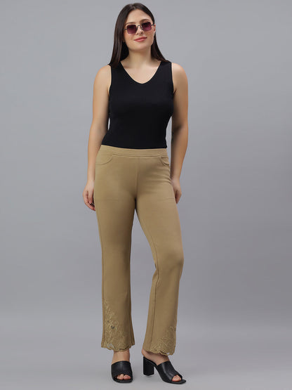 PRESENCE PLUS SIZE FLARED FIT PANTS