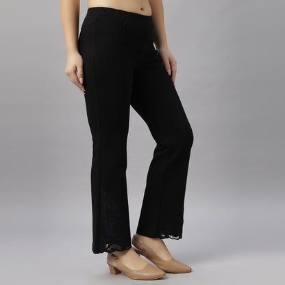 PRESENCE PLUS SIZE FLARED FIT PANTS