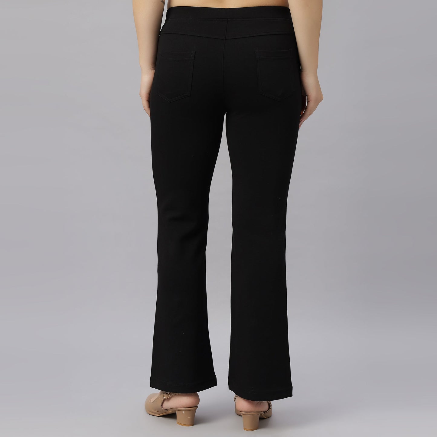 PRESENCE PLUS SIZE FLARED FIT PANTS