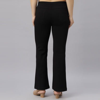 PRESENCE PLUS SIZE FLARED FIT PANTS