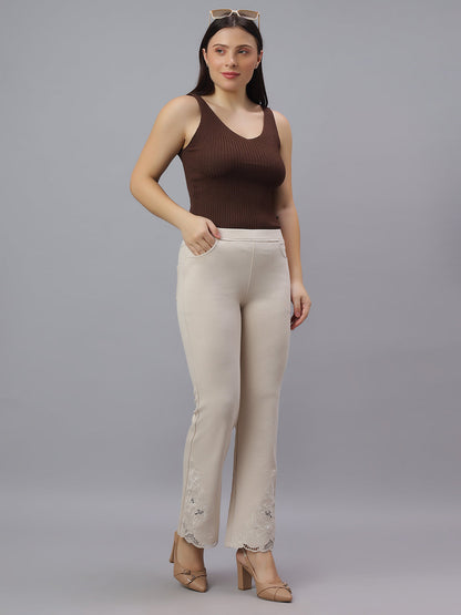 PRESENCE PLUS SIZE FLARED FIT PANTS
