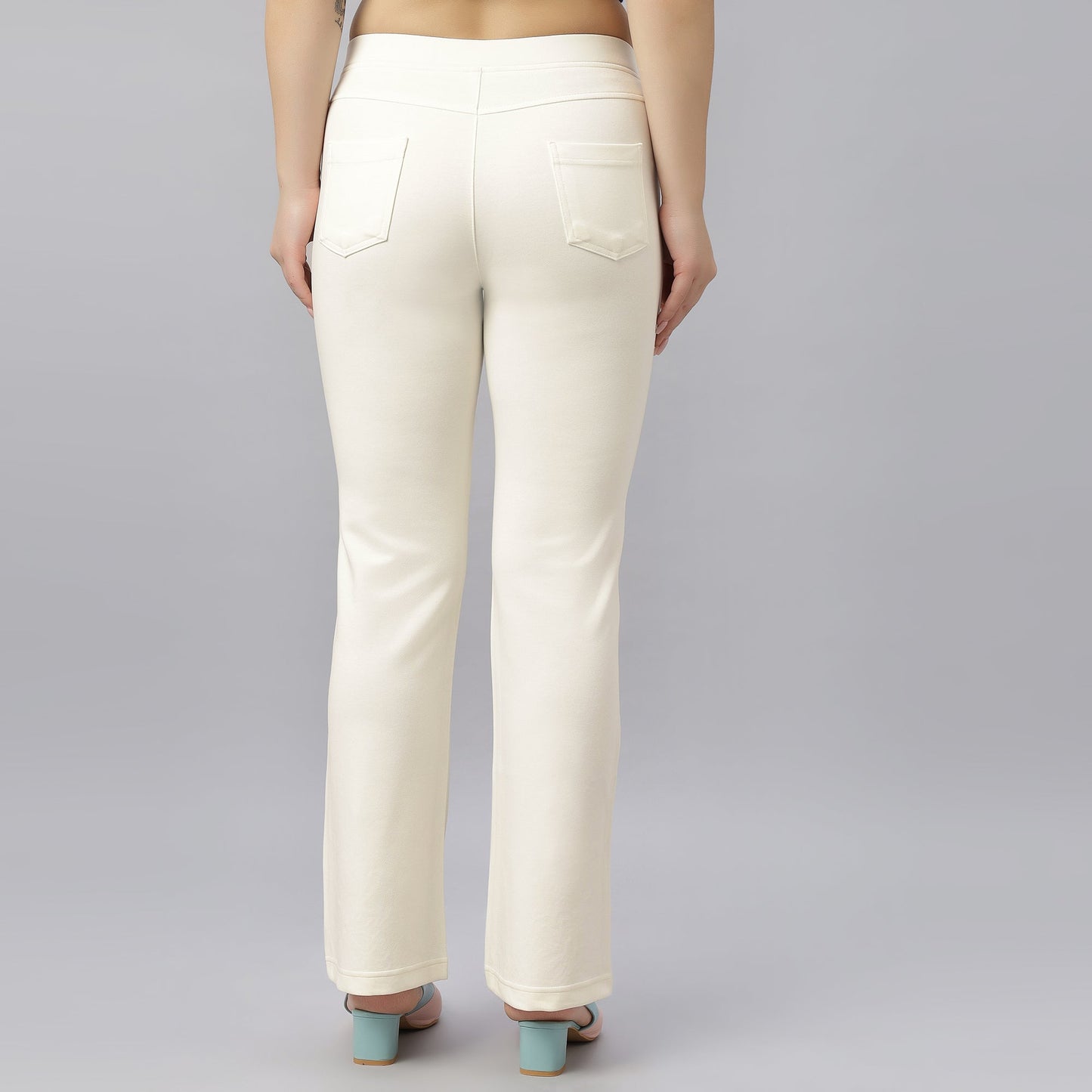 PRESENCE PLUS SIZE FLARED FIT PANTS